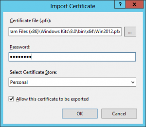 IIS Import Certificate